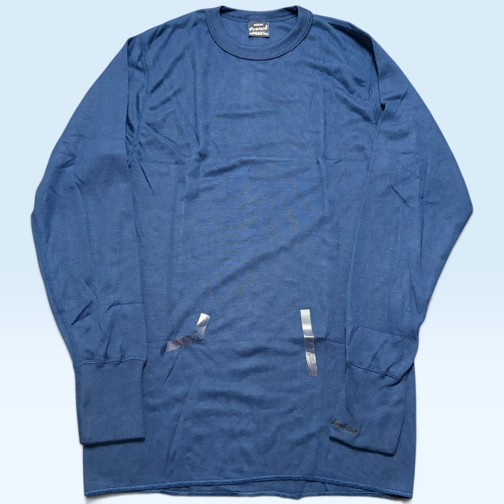 Duofold Shirt Mens Medium Blue Thermal Long Johns Undershirt USA Polyester